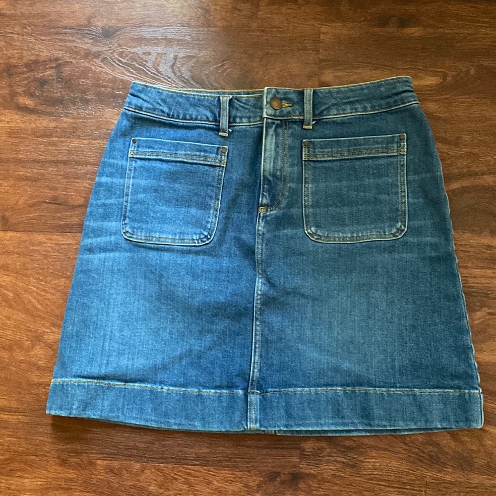 BODEN Denim Patch Pocket Mini Skirt US 10R